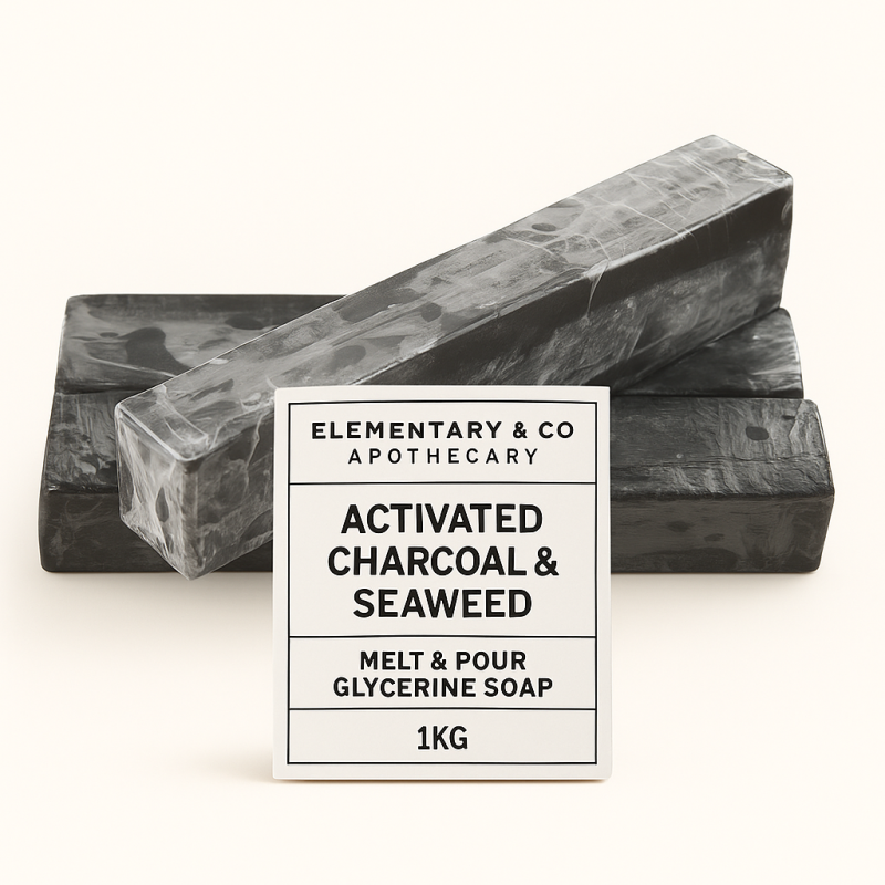 Glycerine Soap Melt & Pour Activated Charcoal & Seaweed