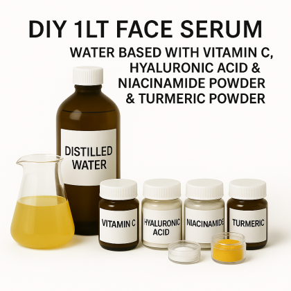 Diy 1Lt Face Serum Water Based With Vitamin C, Hyaluronic Acid, Niacinamide Powder & Turmeric Powder