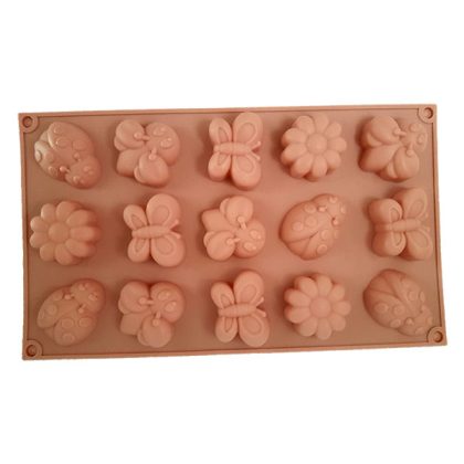 Flower, ladybug, Bee, Butterfly Mould 15 Cavity