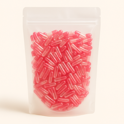 Gelatin Empty Clear Pink Capsules