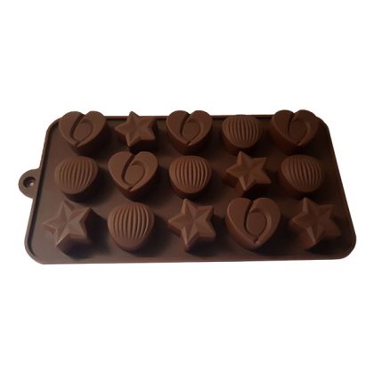 Heart, Shell, Star Silicone Mould 15 Cavity