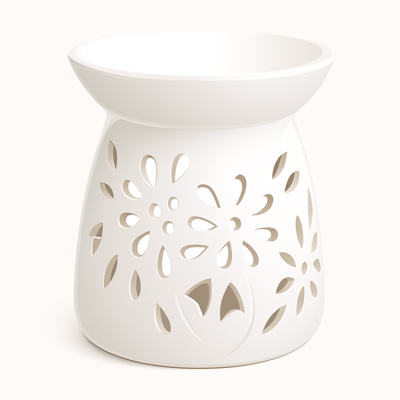 Ceramic Fragrance Burner White Lace 11cm