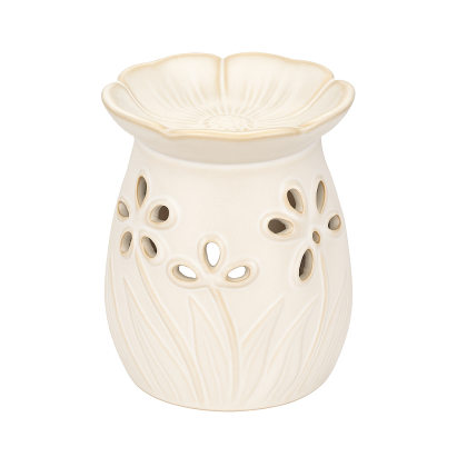 Ceramic Fragrance Burner: Cream Flower Field