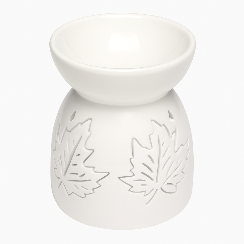 Ceramic Fragrance Burner: White Maple Leaf