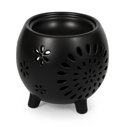 Ceramic Fragrance Burner: Black Potjie Design