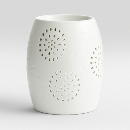 Ceramic Fragrance Burner: White Circles