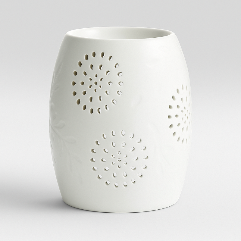 Ceramic Fragrance Burner: White Circles