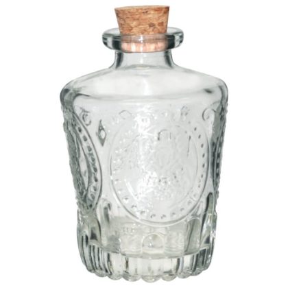 Glass Ornate Tapered Bottle with Cork 150ml
