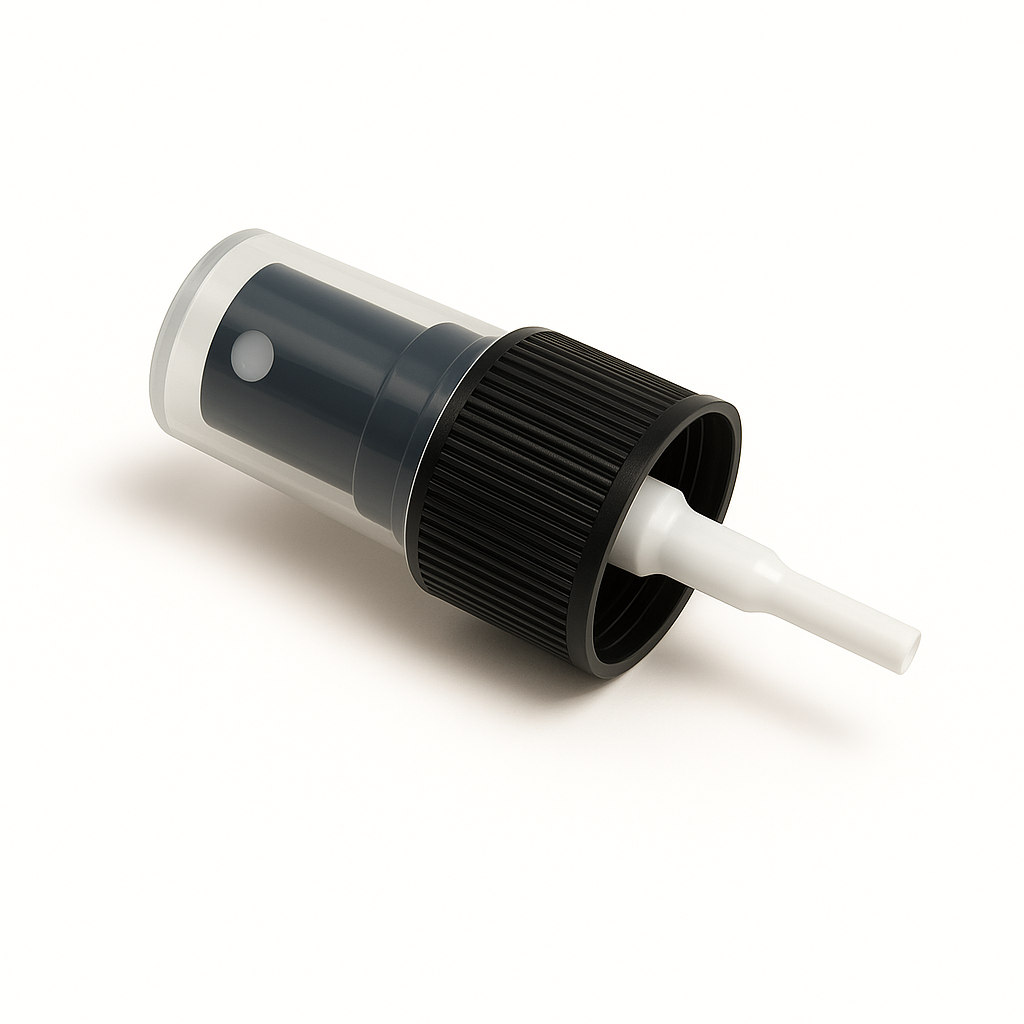 Spray Atomiser Plastic 18mm Black Ribbed