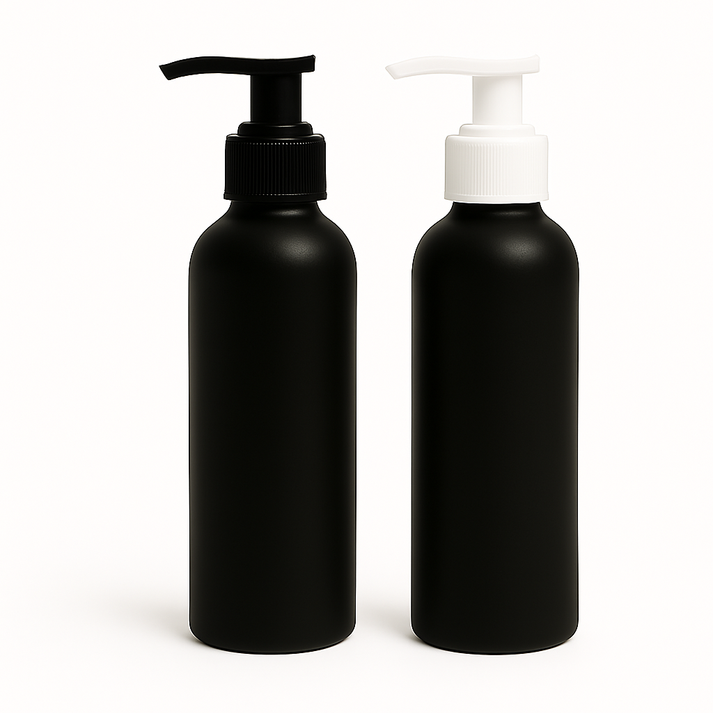 HDPE Bottle 125ml Brooke BLACK with Lotion Pump