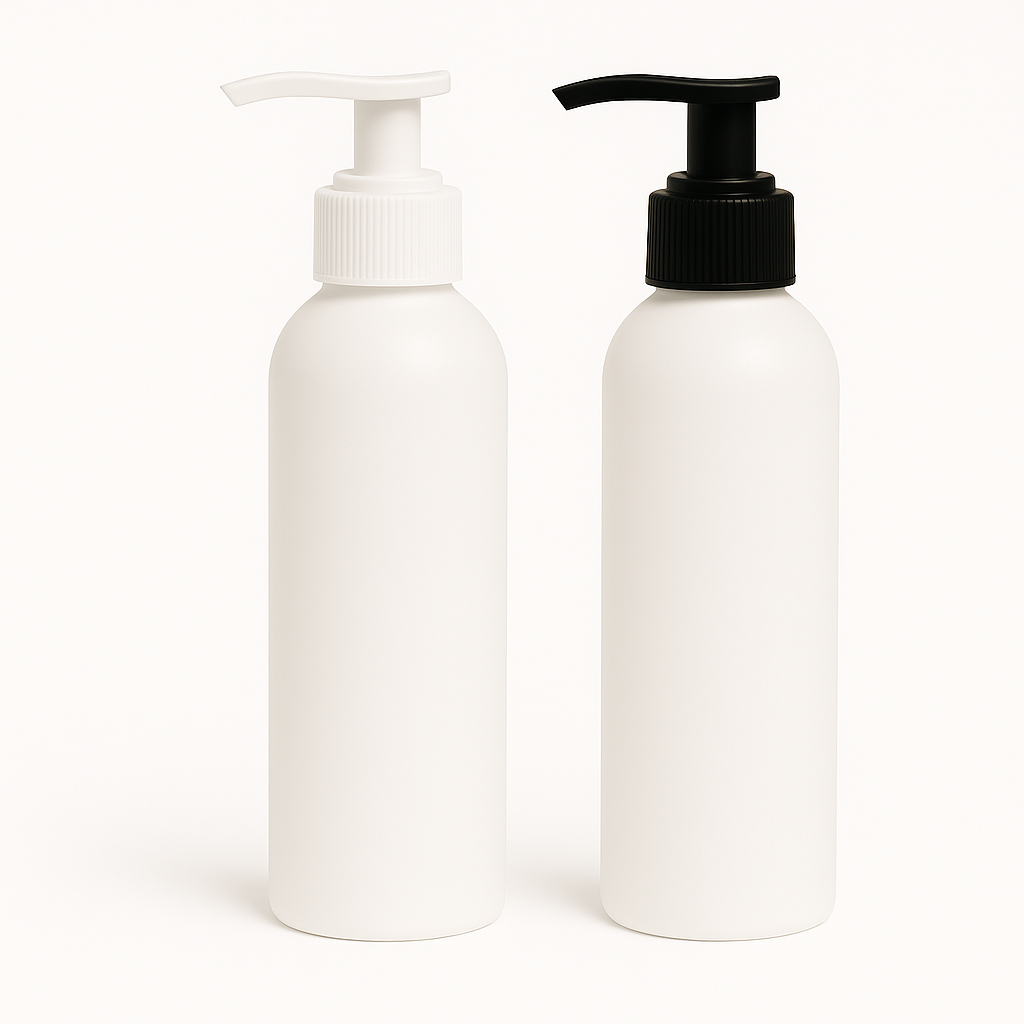 HDPE Bottle 125ml Brooke White with Lotion Pump