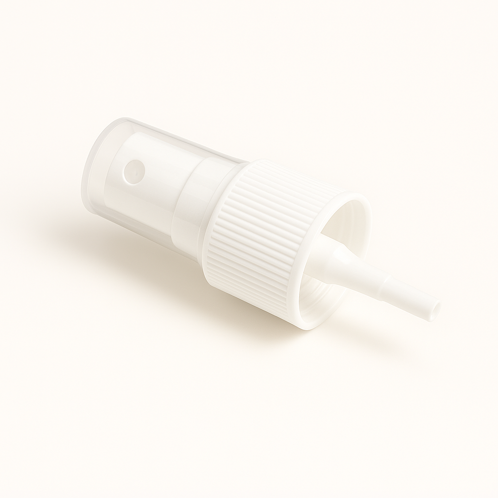 Spray Atomiser Plastic 18mm White Ribbed