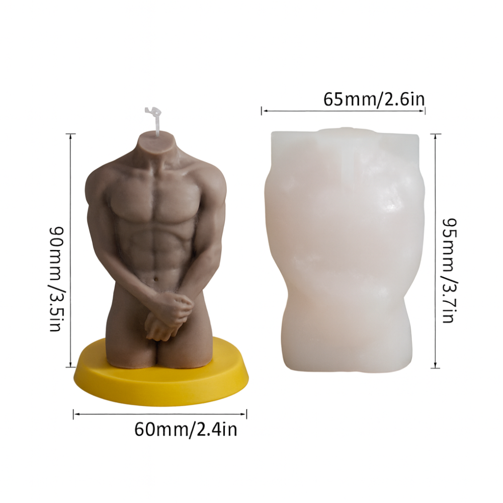 Mould Candle Silicone, Body Shape Male Mould