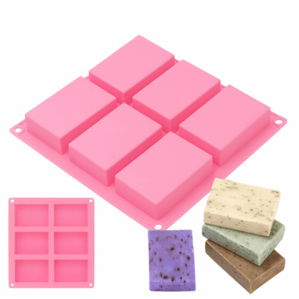 Mould Soap Silicone, Square 6 Cavity