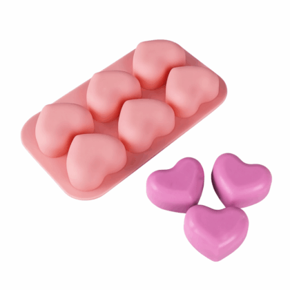 Mould Soap Silicone, Heart 6 Cavity
