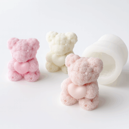 Mould Silicone, Teddy with Heart