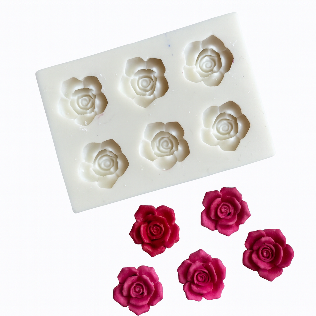 Mould Silicone Rose Shape Small 6 Cavity